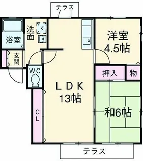 若葉コーポ【1階】の間取り