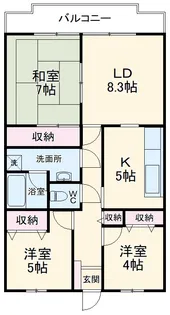 市川東レジデンス【3階】の間取り