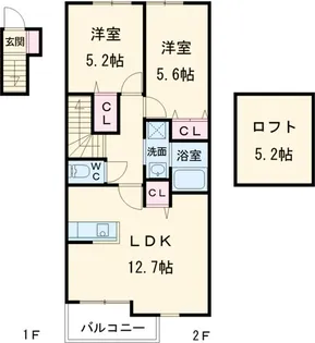 カーサ・セレッソ【2階】の間取り