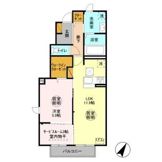サンライズガーデンⅡ【1階】の間取り