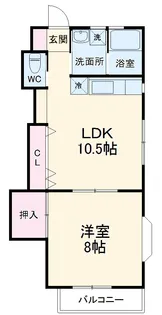 シャンポール金明【1階】の間取り