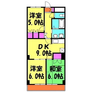 キャピタル南越谷【4階】の間取り