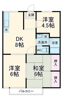エステートピア大沼【1階】の間取り