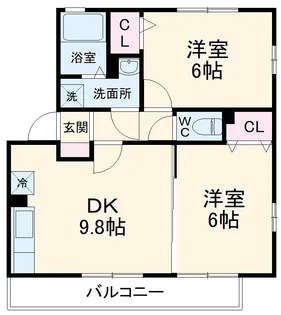ソレアードK【2階】の間取り