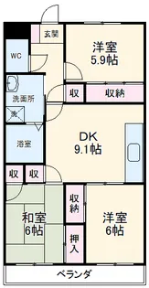 ヤマキンマンション【203号室】の間取り