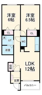 ジェルメ86Ⅰ・Ⅱ【2-103号室】の間取り