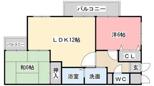 パレス金ヶ原【206号室】の間取り