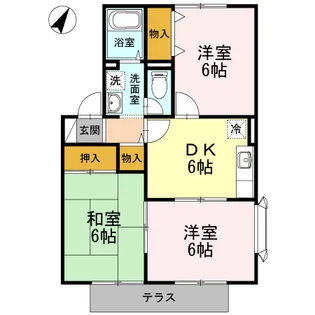 ハイカムールK【1階】の間取り