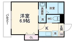 ジーメゾン伊勢原【1階】の間取り