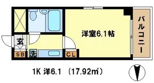 デトムワン二条城南【6階】の間取り