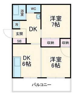 見付ハイツ【1階】の間取り