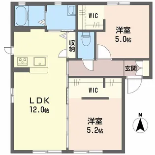 メリースクエアB【1階】の間取り
