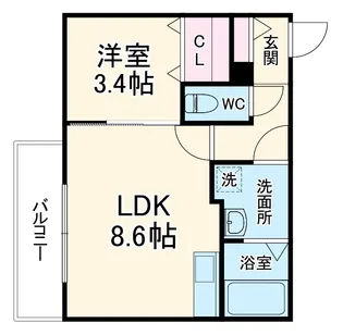 ジーメゾン川西ルミエール【2階】の間取り
