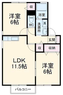 トマトハイツ一番館【2階】の間取り