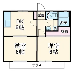 サンシティデュエットB【1階】の間取り