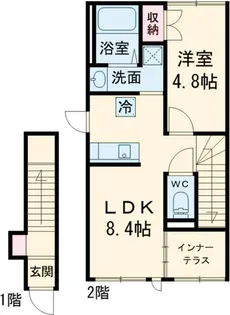 ソラール楓B【2階】の間取り