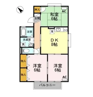 ヴェルデおだかの【2階】の間取り