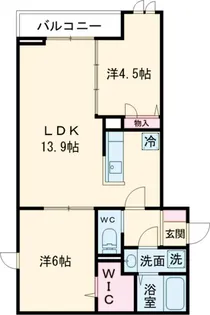 セレスティア六町Ⅱ【3階】の間取り