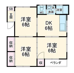 グリーンテラスB棟【2階】の間取り