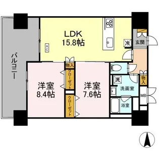 THE REJUVEPORT KISARAZU【6階】の間取り