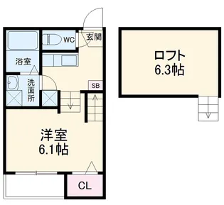 ハーモニーテラス生駒町Ⅱ【1階】の間取り