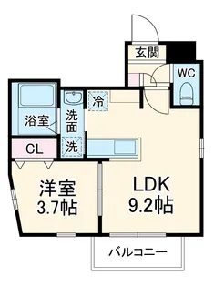 Cherim中村公園South【301号室】の間取り