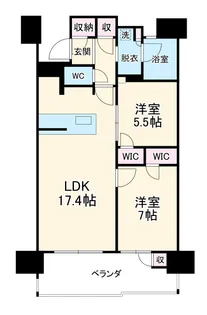 レ・ジェイド岐阜【502号室】の間取り