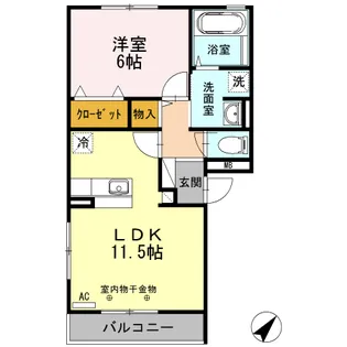 アン・シェルブール【01010号室】の間取り