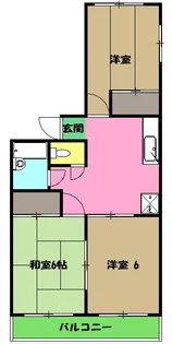 コーポリカⅡ【303号室】の間取り