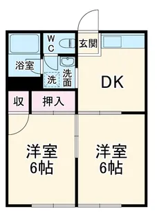 越路ハイツ【2階】の間取り