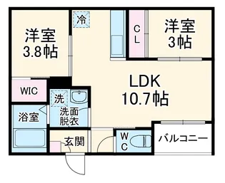 REGALEST観音【1階】の間取り