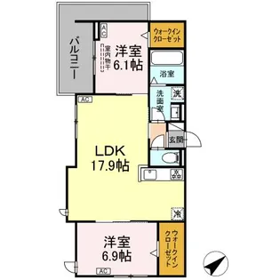 D-avance柱II【202号室】の間取り