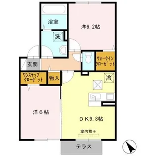 サンライズ【A202号室】の間取り