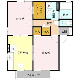 ニューポワール ABC【1階】の間取り