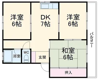 若宮ハイツ【2階】の間取り