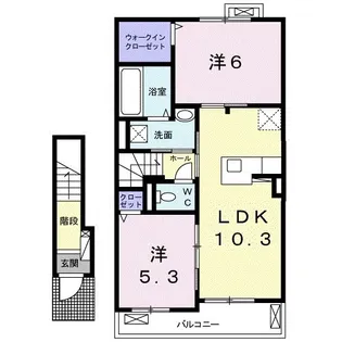 アフェットB【2階】の間取り