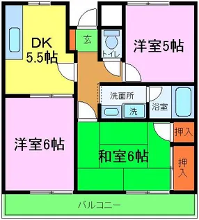ベルメゾン上松【101号室】の間取り