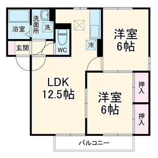 ウエストスクエア B【B101号室】の間取り
