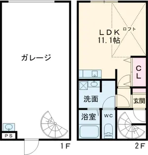 相生町ガレージAP【A号室】の間取り