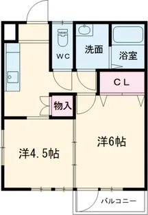 木曽西小林アパート【101号室】の間取り