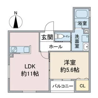 LIBRE COURT 志賀本通【201号室】の間取り