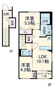 GRAN COSTA Ⅱ【2階】の間取り