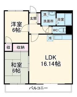 ヴィラK’sガーデン【202号室】の間取り