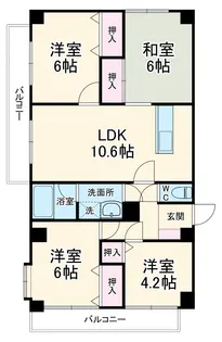 ロイヤル北安東【4階】の間取り