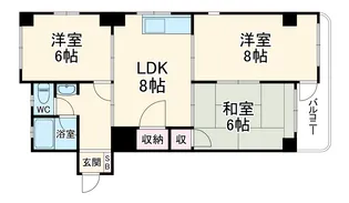 Uコーポ名古屋【7A号室】の間取り