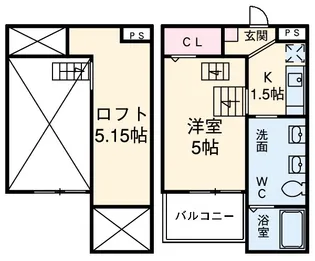 クレア天塚【202号室】の間取り