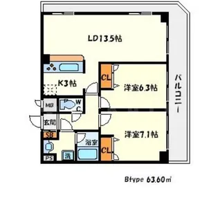 アーバネックス豊中桜塚【2階】の間取り