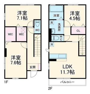 エルデガーデンⅡ号館【105号室】の間取り