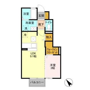 コネクト城南【1階】の間取り