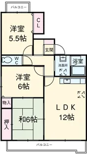 サンライズ中野【4階】の間取り